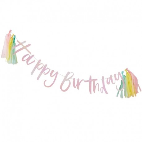 banner HAPPY BIRTHDAY iridescente con nappine