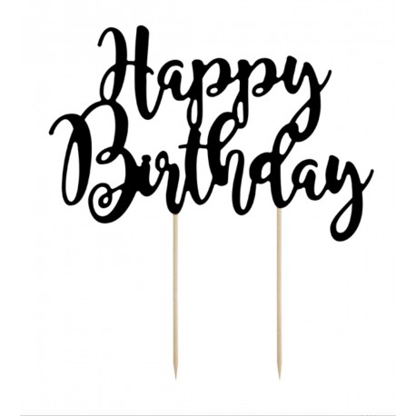 Cake Topper Compleanno Happy Birthday vari colori doppio cartoncino Testo  Happy birthday