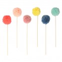 6 CAKE TOPPER POM POM