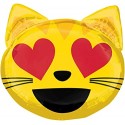 Palloncino EMOJI GATTO OCCHI A CUORE