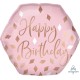 Palloncini ESAGONALE ROSA HAPPY BIRTHDAY 