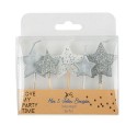 SET 5 CANDELINE STELLE ARGENTO