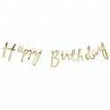 BANNER HAPPY BIRTHDAY CARTONCINO ORO