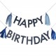 BANNER HAPPY BIRTHDAY IN CARTONCINO BLU 