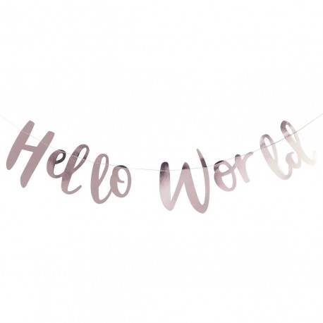 BANNER "HELLO WORLD" ROSE GOLD