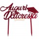 TOPPER "AUGURI DOTTORESSA" PLEXIGLASS ROSSO