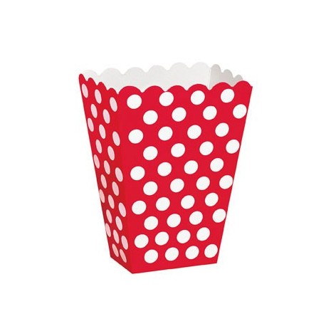 Scatoline porta popcorn rosse a pois bianchi