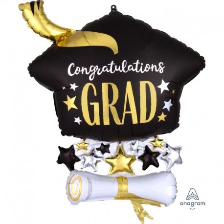 Palloncino TOCCO CON PERGAMENA "CONGRATULATIONS GRAD"