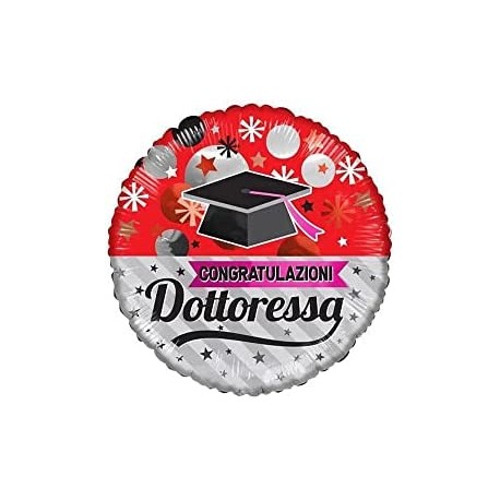 Palloncino TONDO "CONGRATULAZIONI DOTTORESSA"