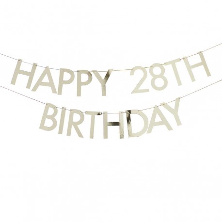 BANNER HAPPY BIRTHDAY PERSONALIZZABILE - ORO