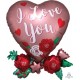 Palloncino CUORE CON ROSE "I LOVE YOU"