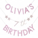 BANNER COMPLEANNO PERSONALIZZABILE NOME/ETA' - ROSA