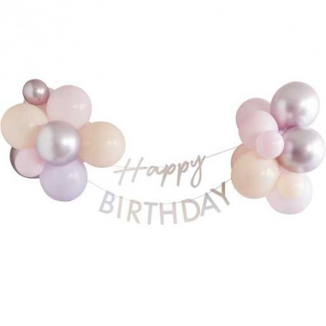 BANNER HAPPY BIRTHDAY PASTELLO CON PALLONCINI