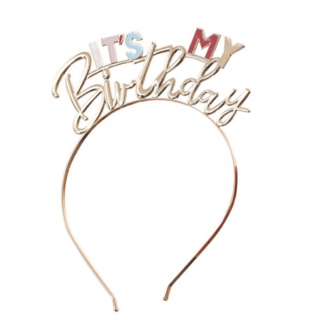 CERCHIETTO "IT'S MY BIRTHDAY" COLORI NATURALI