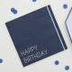 16 TOVAGLIOLI BLU NAVY "HAPPY BIRTHDAY"