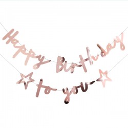 BANNER "HAPPY BIRTHDAY TO YOU" CARTONCINO - ROSE GOLD