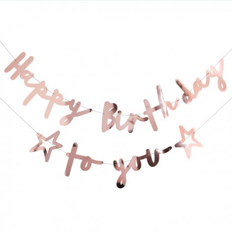 BANNER "HAPPY BIRTHDAY TO YOU" ROSE GOLD