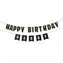 BANNER HAPPY BIRTHDAY NERO E VERDE - NOME PERSONALIZZABILE