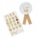 COCCARDA COMPLEANNO PERSONALIZZABILE - ORO