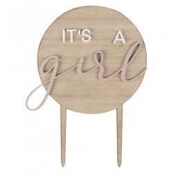 TOPPER IN LEGNO "IT'S A GIRL"