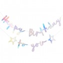 BANNER "HAPPY BIRTHDAY TO YOU" CARTONCINO - IRIDESCENTE